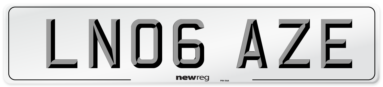 LN06 AZE Number Plate from New Reg